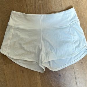 Lululemon Speed Up shorts size 6 “Tall” white. Gently used.